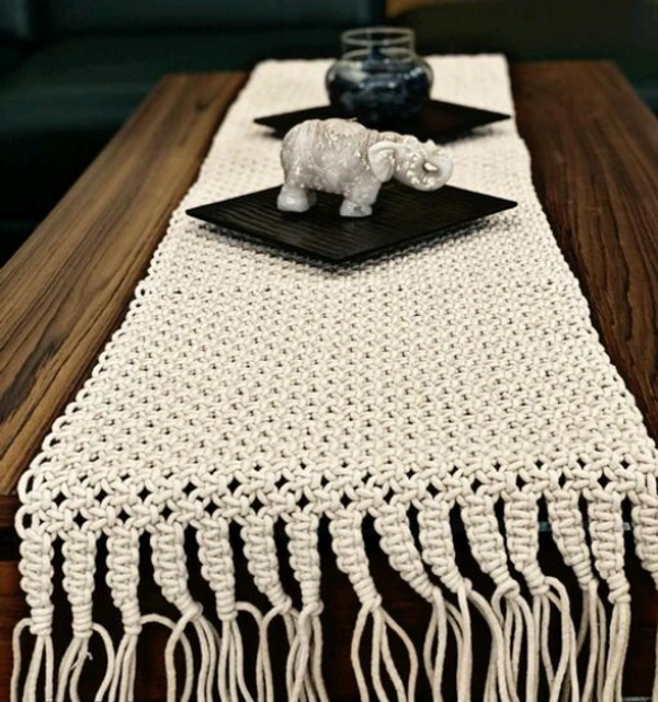  Unique  Cotton Table  Runner - Free Size, Cream, Cotton, Pack of1